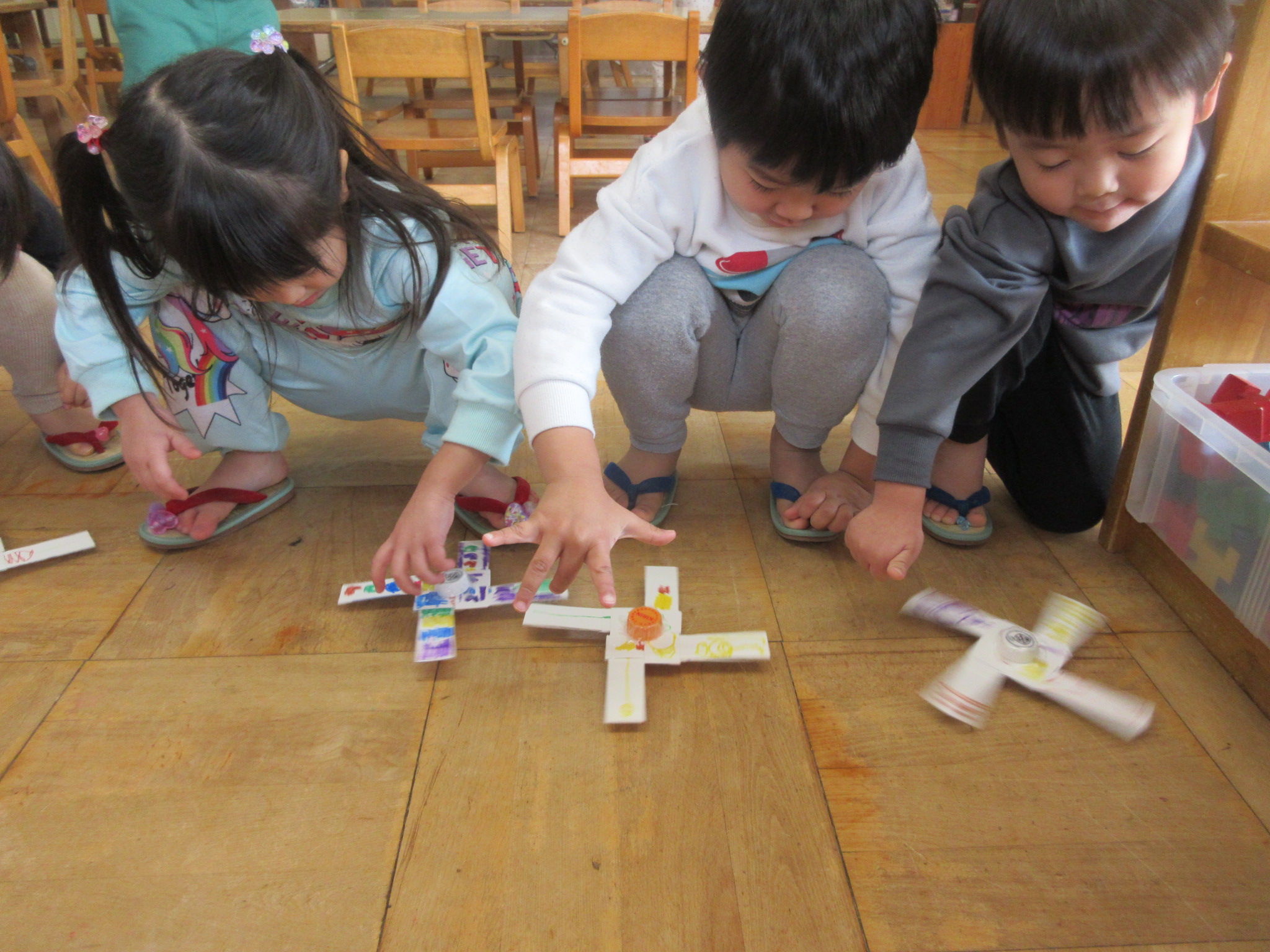 くるくる回った！（たんぽぽ、3歳児）